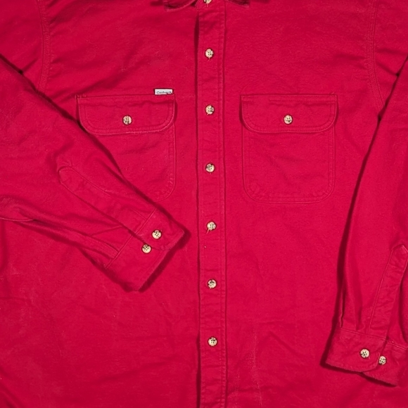 Vintage Carhartt Red Men’s Chamois Flannel Long Sleeve Shirt Size XXL 2XL - Picture 3 of 7